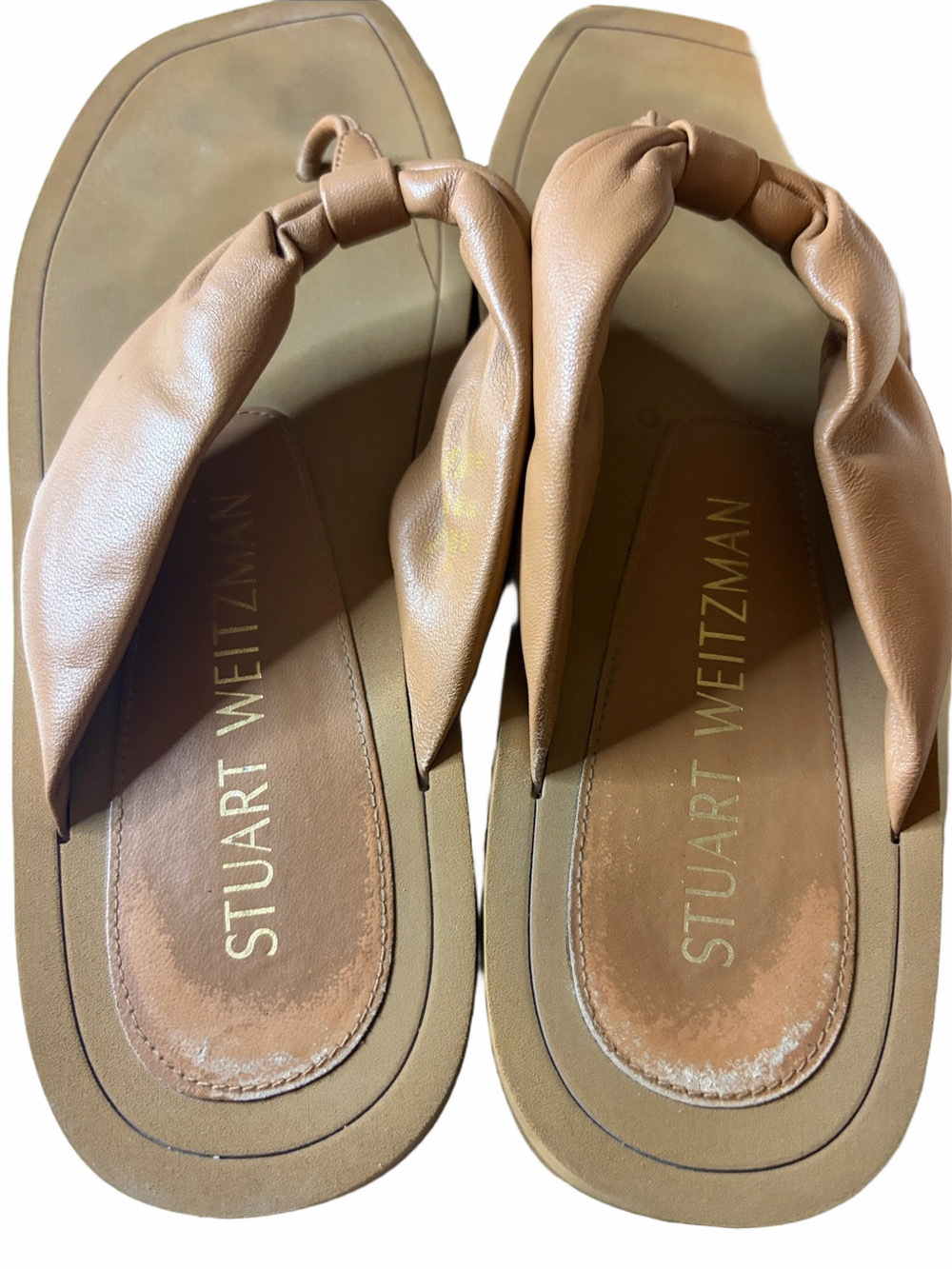 Stuart Weitzman Cassie Women's Tan Leather Sandals | EUC | Sz 10 - Picture 3 of 5